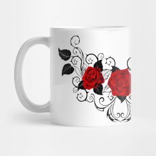 Symmetrical Pattern of Red Roses (without a shadow) Mug